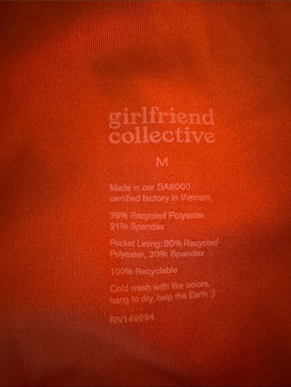 Two pairs girlfriend collective Orange and Plum Leggings - Picture 3 of 13